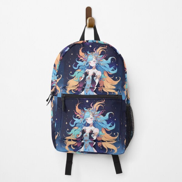 Item preview, celestial maiden adorned with flowing multicolored hair designed and sold by ART ATTACK ZONE.