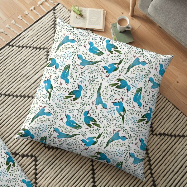 Birds in summer Floor Pillow