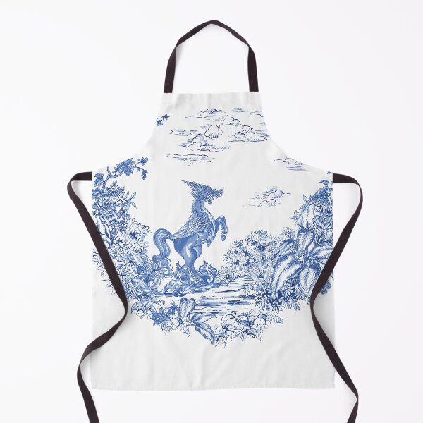Item preview, Himmapan, midnights garden , Paradise , forest , Toile de Jouy ,wallpaper ,garden ,scenery ,botanical ,Creature ,chinoiserie , blue and white ,birds, horse , singha , butterfly designed and sold by letsgow8th.