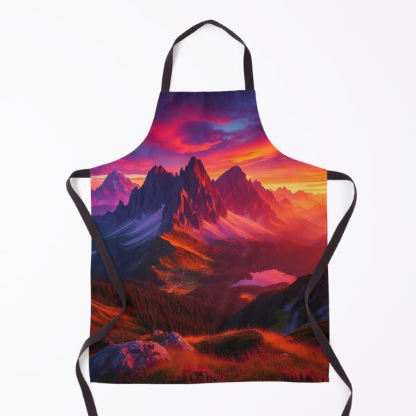 Item preview, Fiery sunset illuminates a majestic mountain range, casting a vibrant glow on the landscape designed and sold by homydesign.