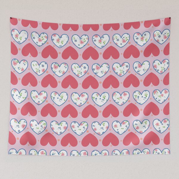 Item preview, Sweet Pink Hearts and Roses Pattern designed and sold by MarikaJohnson.
