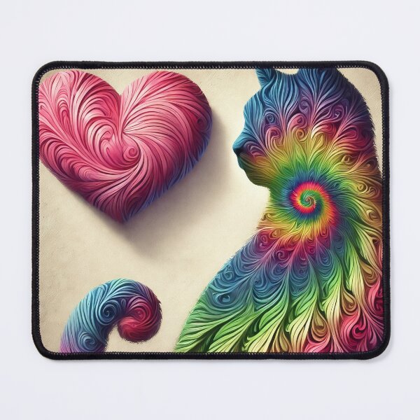 Item preview, Groovy heart and cat designed and sold by BumbleBeeGenX.