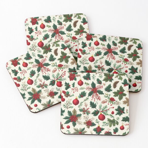 Item preview, Embroidery of flowers and Christmas baubles designed and sold by Ciervo Primavera.