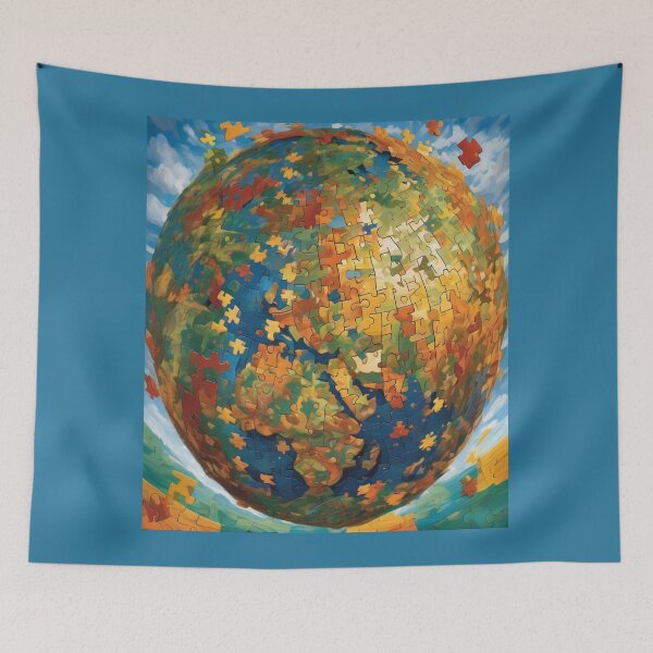 Item preview, "Fragmented Unity: Nature and Culture Puzzle Globe" designed and sold by Artisticanvas.