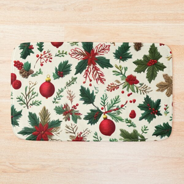 Item preview, Embroidery of flowers and Christmas baubles designed and sold by Ciervo Primavera.