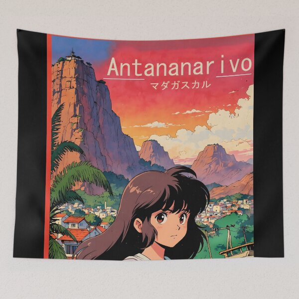 Item preview, Antananarivo Retro Anime Girl 80s Vintage Travel designed and sold by Retro-Anime9.