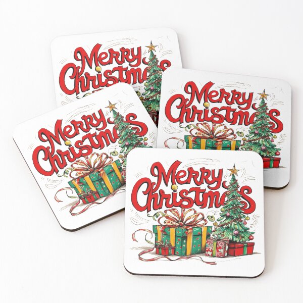 Item preview, Merry Christmas is written in red letters on a white background designed and sold by PWDigitalArt.