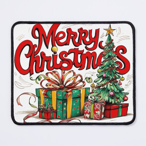 Item preview, Merry Christmas is written in red letters on a white background designed and sold by PWDigitalArt.
