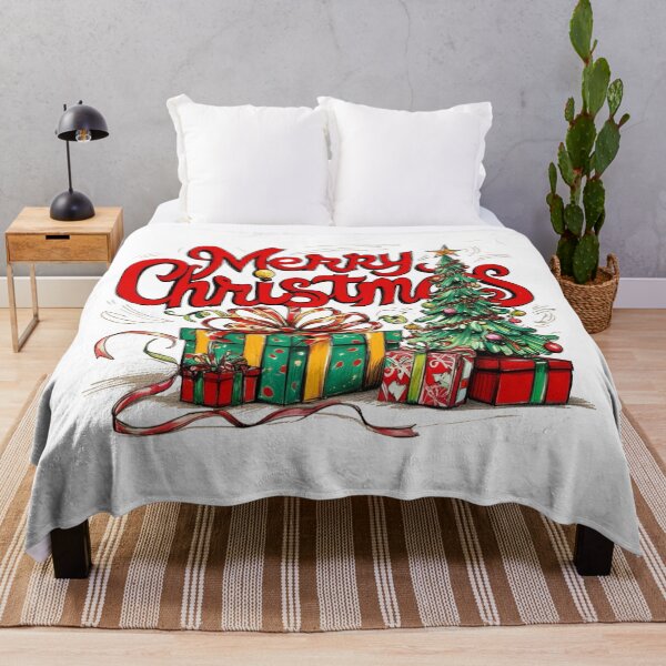 Item preview, Merry Christmas is written in red letters on a white background designed and sold by PWDigitalArt.