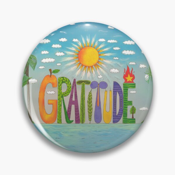 Item preview, Gratitude Typography with Nature Elements designed and sold by ArtemisDesignAI.