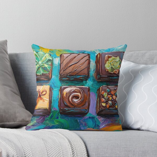 Item preview, Gourmet Chocolate Delight - Intricately Decorated Treats with Vibrant Mosaic Background Abstract AI Generated Art designed and sold by OlfactoART Studio.