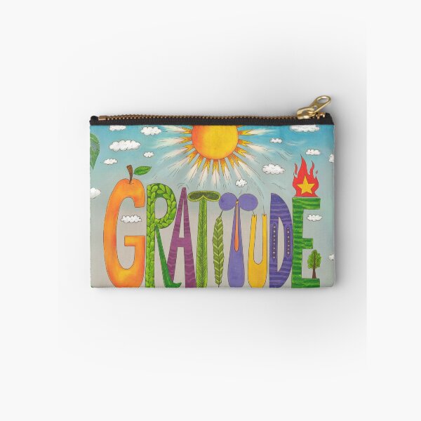 Item preview, Gratitude Typography with Nature Elements designed and sold by ArtemisDesignAI.