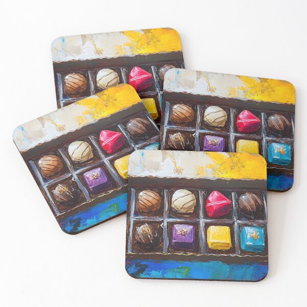 Item preview, Assorted Chocolate Box - Vibrant Confections with Swirling Colorful Background Generative AI Art designed and sold by OlfactoART Studio.