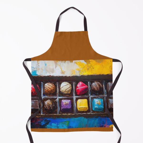 Item preview, Assorted Chocolate Box - Vibrant Confections with Swirling Colorful Background Generative AI Art designed and sold by OlfactoART Studio.