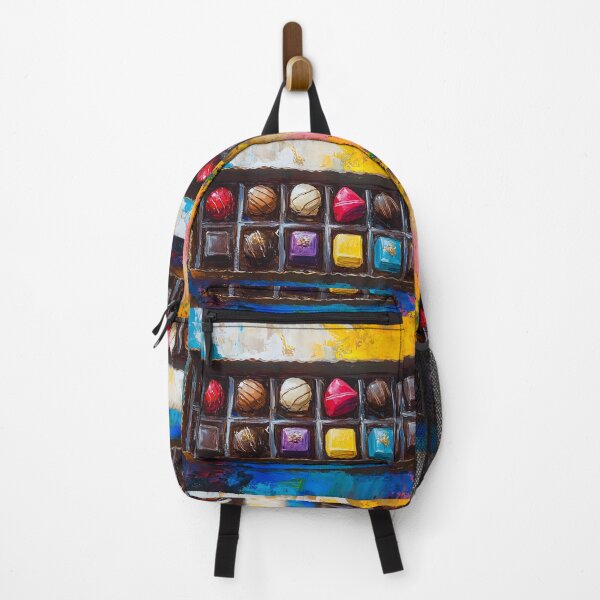 Item preview, Assorted Chocolate Box - Vibrant Confections with Swirling Colorful Background Generative AI Art designed and sold by OlfactoART Studio.