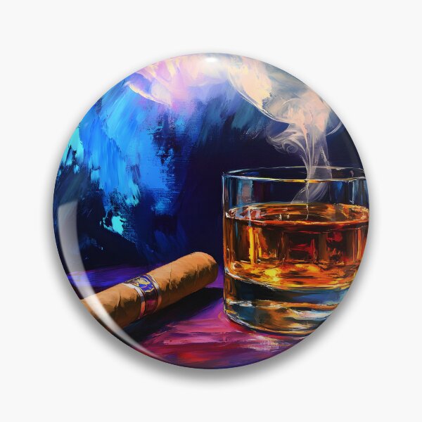 Item preview, Whiskey and Cigar - A Dynamic Blend of Smoke and Colorful Elegance Digital Art AI Generated designed and sold by OlfactoART Studio.