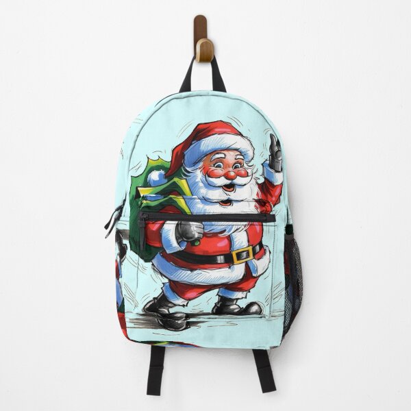Item preview, A cartoonish drawing of Santa Claus holding a green bag and waving designed and sold by PWDigitalArt.