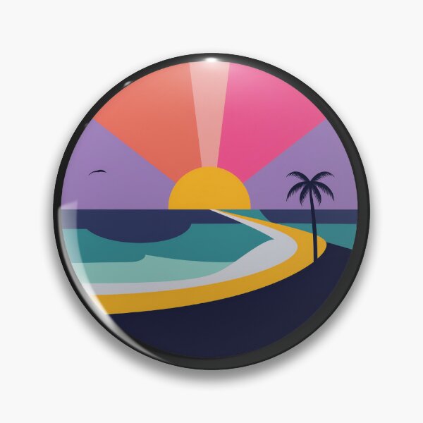 Item preview, Sunset Waves: A Circular Virginia Beach  designed and sold by Farid1Shop.