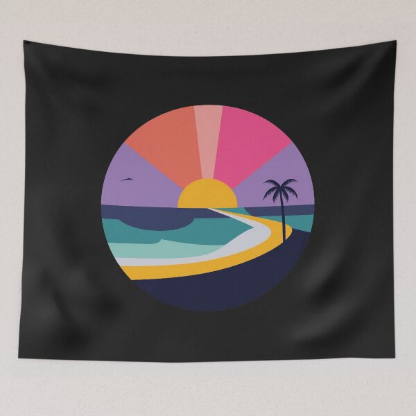 Item preview, Sunset Waves: A Circular Virginia Beach  designed and sold by Farid1Shop.