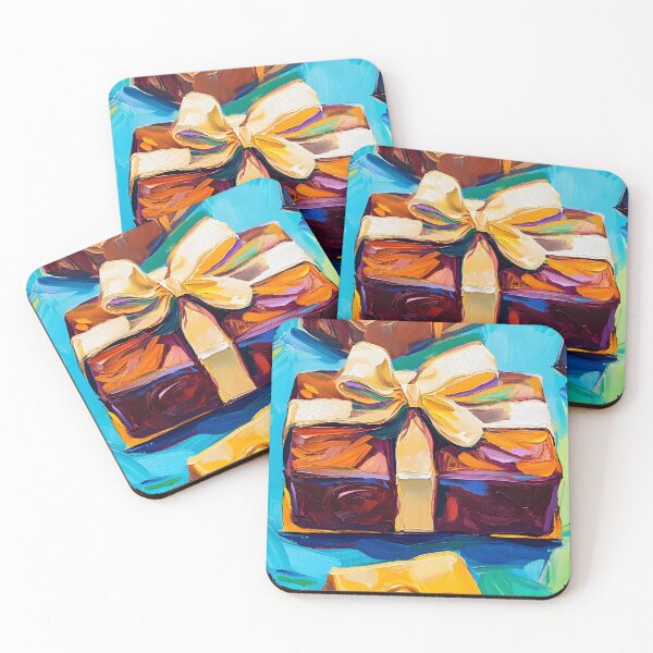 Item preview, Festive Chocolate Gift Boxes - Bold Ribbons and Joyful Celebration in Abstract Fauvism designed and sold by OlfactoART Studio.
