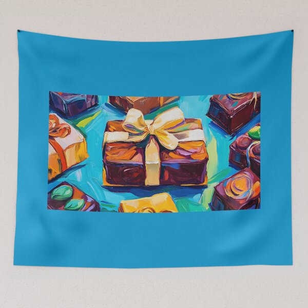 Item preview, Festive Chocolate Gift Boxes - Bold Ribbons and Joyful Celebration in Abstract Fauvism designed and sold by OlfactoART Studio.