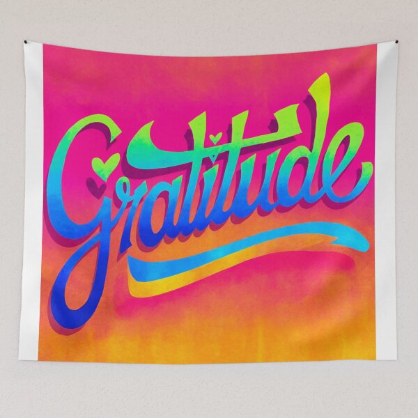 Item preview, Vibrant Gratitude Script Design designed and sold by ArtemisDesignAI.