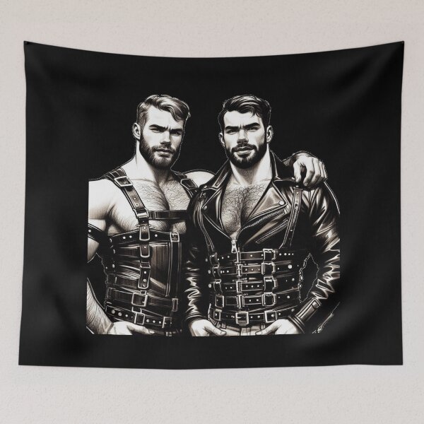 Artikelvorschau, Gay Leder Biker Jungs Leder Pride Grafikdesign entworfen und verkauft von ItsAKinkThing.