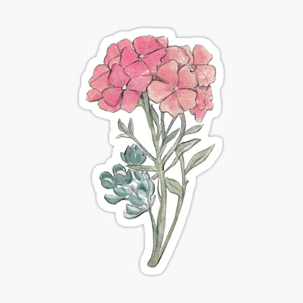 Pink and Blue Flowers Sticker