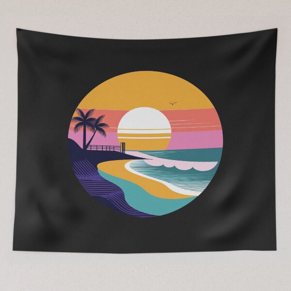 Item preview,  Virginia Beach  Sunset Waves: A Circular designed and sold by Farid1Shop.
