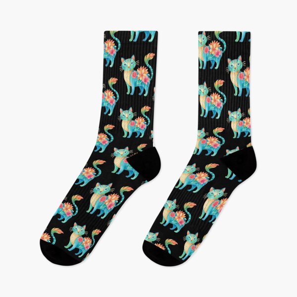 Item preview,  Vintage, Cute Floral Turquoise Cat . designed and sold by SuraSu.