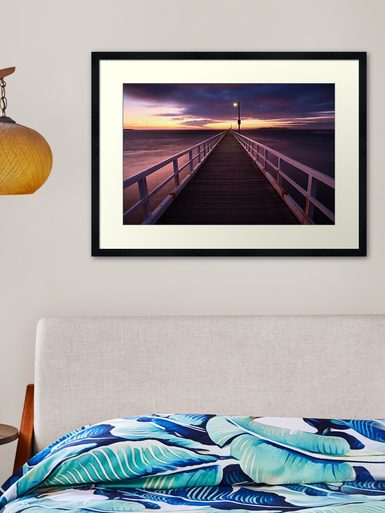 Thumbnail 2 of 7, Framed Art Print, Pre-Dawn Greets Point Lonsdale Pier, Australia designed and sold by Chockstone.