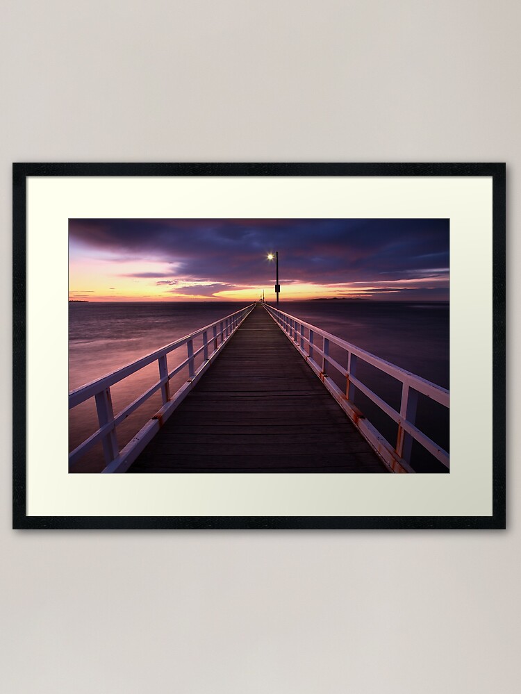 Thumbnail 1 of 7, Framed Art Print, Pre-Dawn Greets Point Lonsdale Pier, Australia designed and sold by Chockstone.