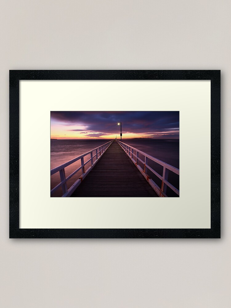 Thumbnail 1 of 7, Framed Art Print, Pre-Dawn Greets Point Lonsdale Pier, Australia designed and sold by Chockstone.