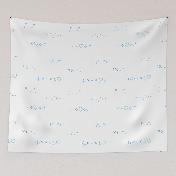 Item preview, Kaomoji print blue designed and sold by VanessaBarr2021.