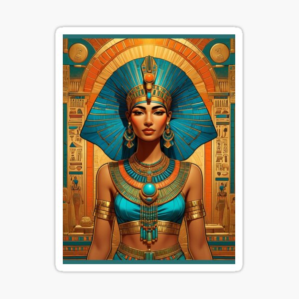 Ancient Egyptian Queen in Art Deco Motif Sticker