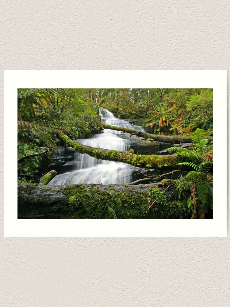 Thumbnail 1 of 3, Art Print, Triplet Falls, Otways, Australia designed and sold by Chockstone.