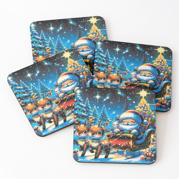Item preview, Christmas Santa And Reindeers C15 designed and sold by HappyHavenStu.