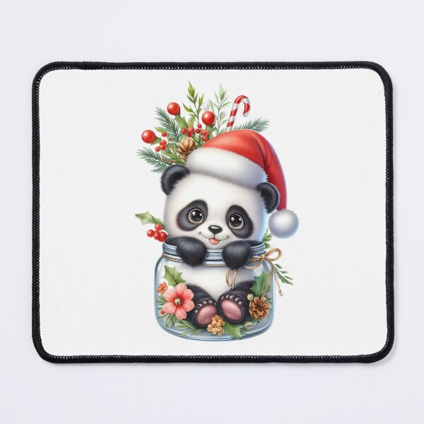 Item preview, Christmas Panda in a Jar with Holiday Decor designed and sold by CraftyAnimal.