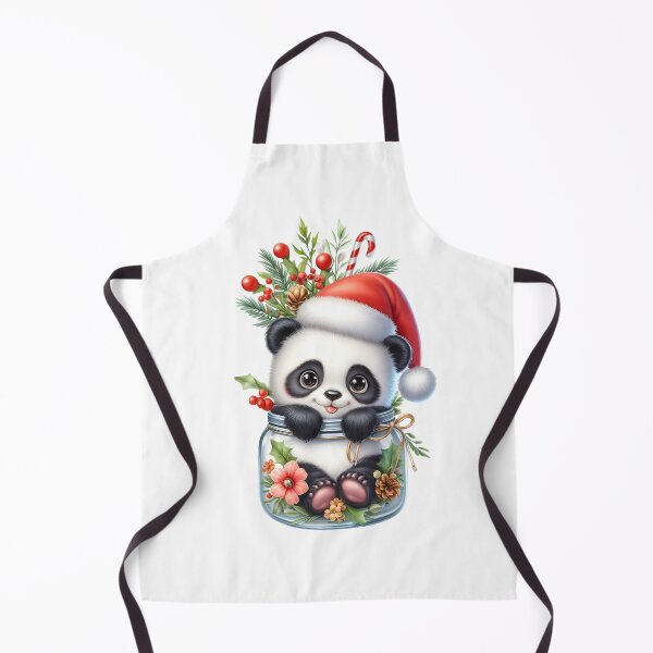 Item preview, Christmas Panda in a Jar with Holiday Decor designed and sold by CraftyAnimal.