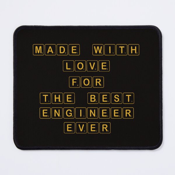 Item preview, "Scrabble-Inspired Design - Made with Love for the Best Engineer Ever" designed and sold by Mahakamel.