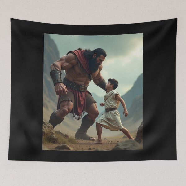 Item preview, David and Goliath, Bible, Book of Samuel, King David, Anime, Manga, Bible Stories, designed and sold by tshirtart2024.