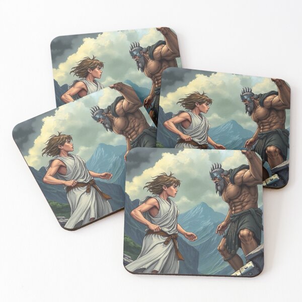 Item preview, David and Goliath, Bible, Book of Samuel, King David, Anime, Manga, Bible Stories, designed and sold by tshirtart2024.