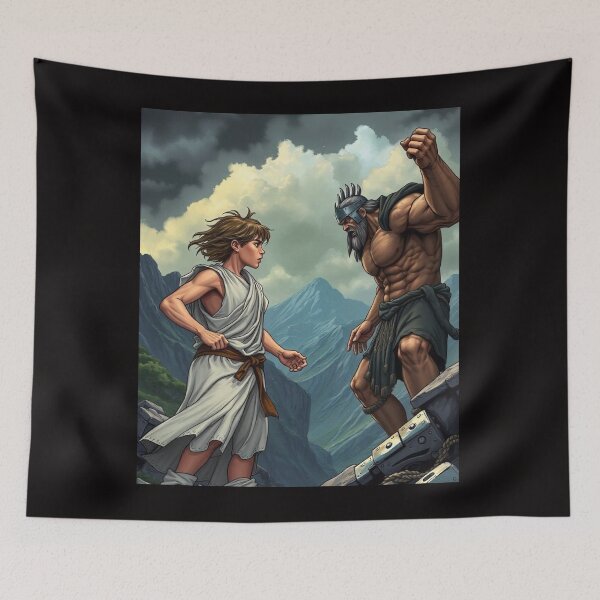 Item preview, David and Goliath, Bible, Book of Samuel, King David, Anime, Manga, Bible Stories, designed and sold by tshirtart2024.