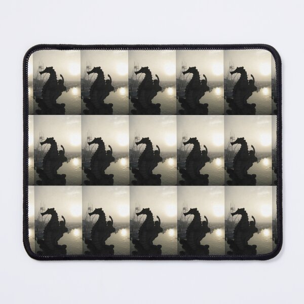 Item preview, Santa Barbara Harbor Early Morning Fog & Damp, Sun and Seahorse with Rider designed and sold by JoyousArt4u.