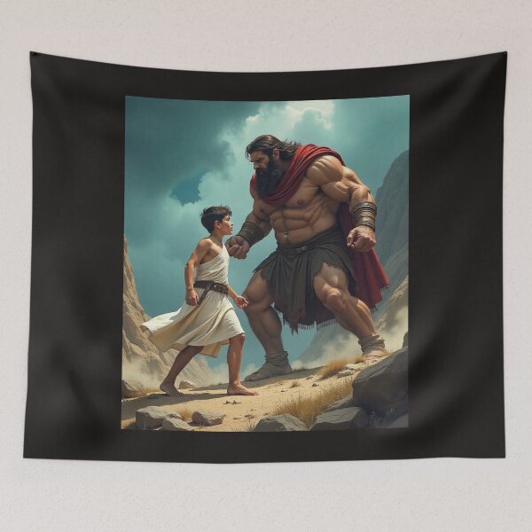 Item preview, David and Goliath, Bible, Book of Samuel, King David, Painting, Bible Stories, designed and sold by tshirtart2024.