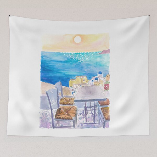 Item preview, Table with View in Santorini Oia Waiting for you in the Aegean designed and sold by artshop77.
