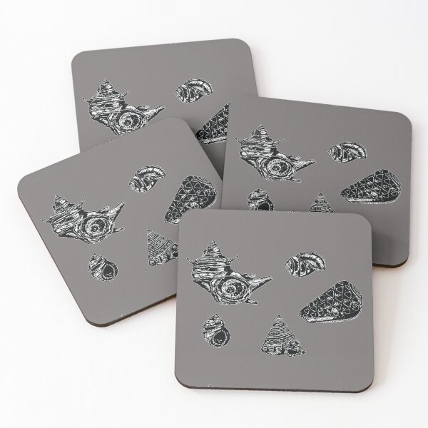 Item preview, Sea shells -black&grey pattern designed and sold by StudioViArt.