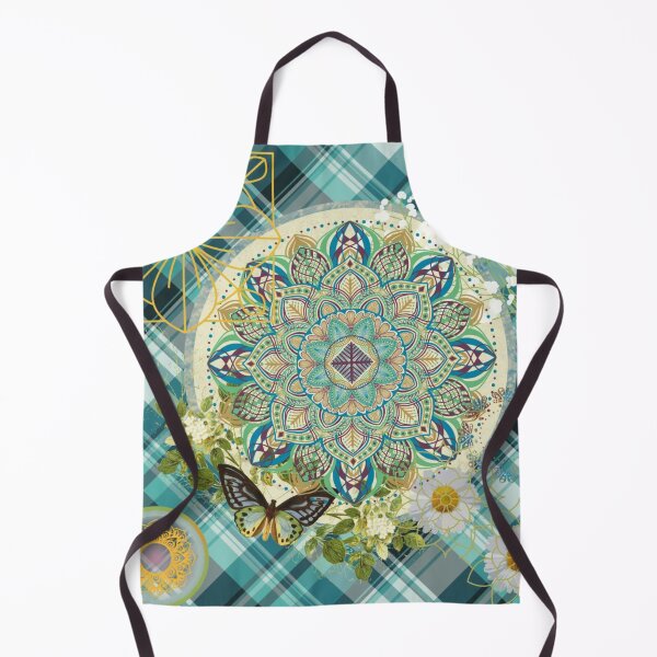 Item preview, Green Plaid Mandala designed and sold by lindosilks.