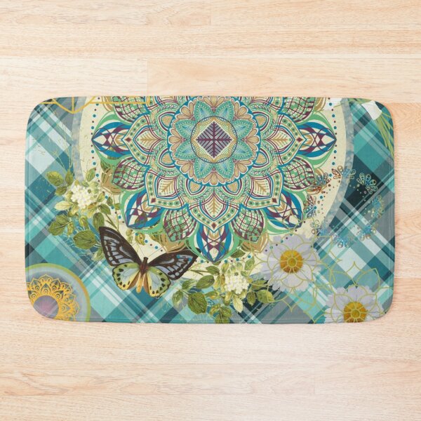 Item preview, Green Plaid Mandala designed and sold by lindosilks.