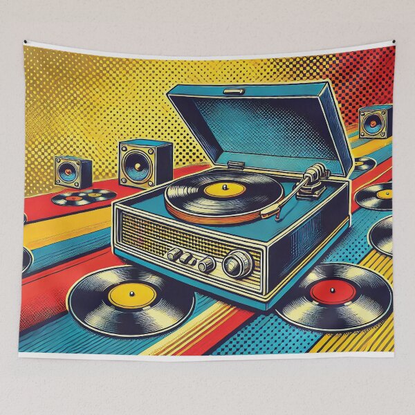 Item preview, Retro-styled record player designed and sold by Random Designs.